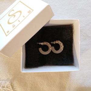 Frosted Lucite Swarovski Hoops